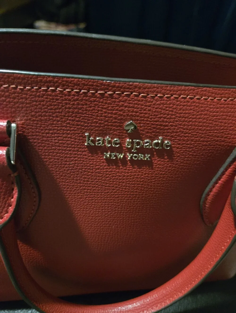 kate spade red pebbled leather satchel